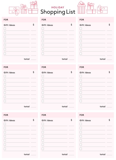 free grocery list template 4