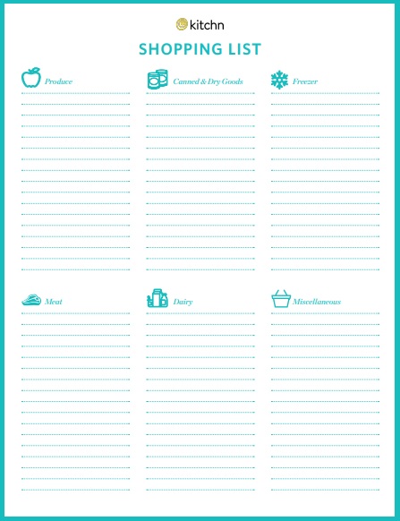 free grocery list template 5