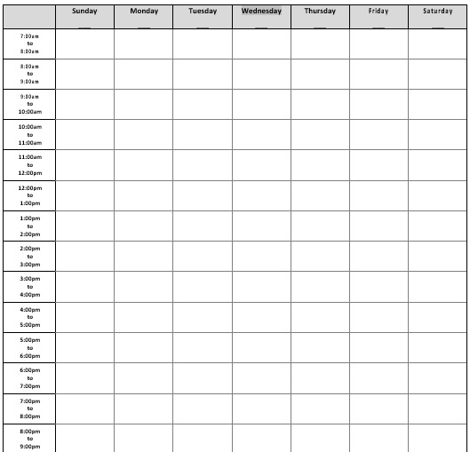 free hourly schedule template 3