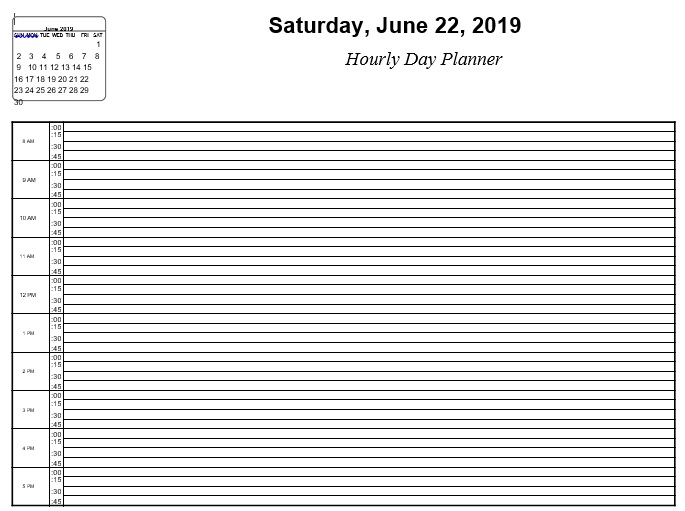 free hourly schedule template 8