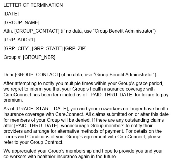 free termination letter template
