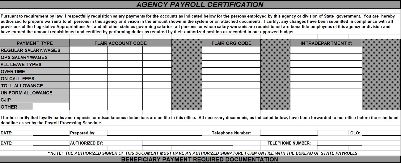 agency payroll certification worksheet
