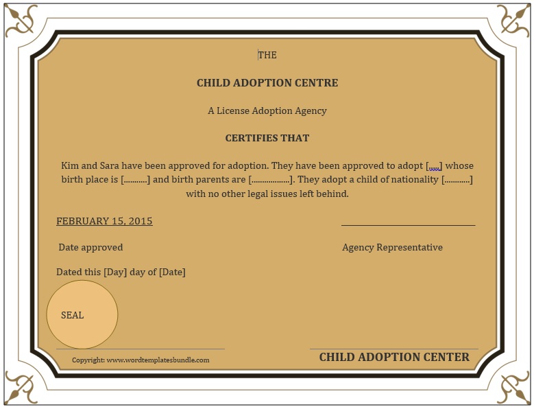 child adoption centre form