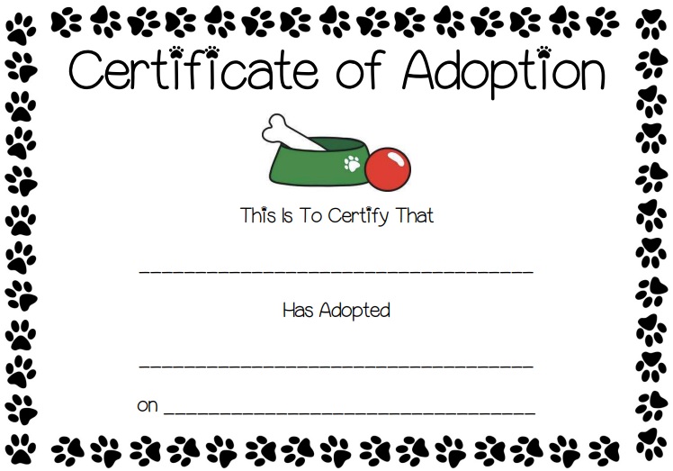 free adoption certificate template 1