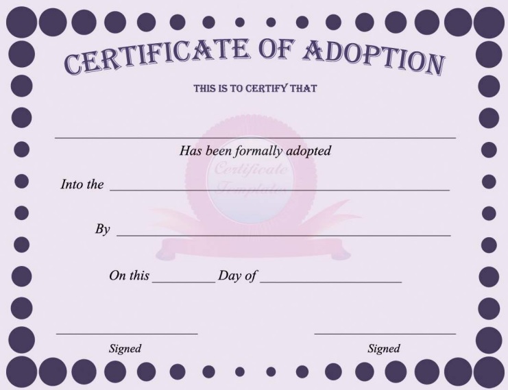 free adoption certificate template 10