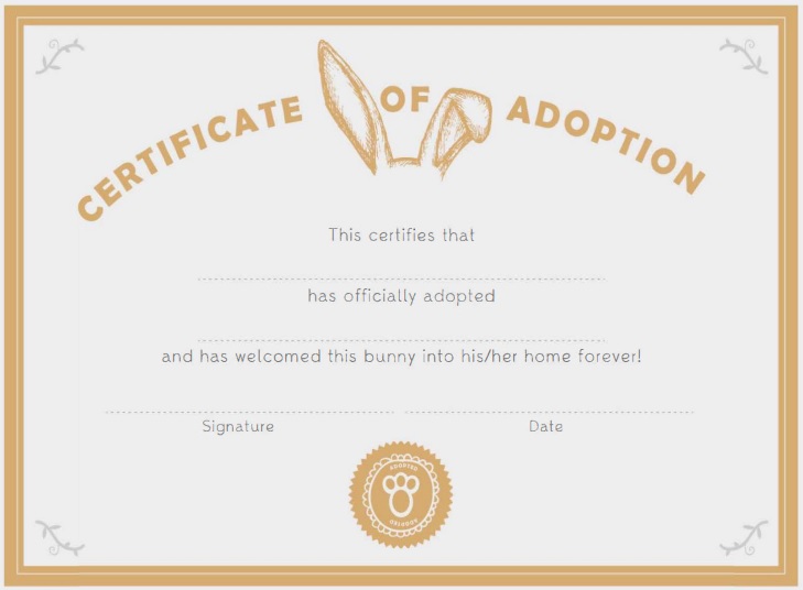 free adoption certificate template 2