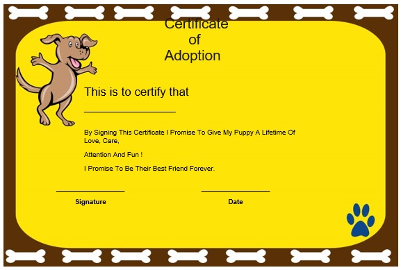 free adoption certificate template 5