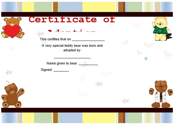 free adoption certificate template 6