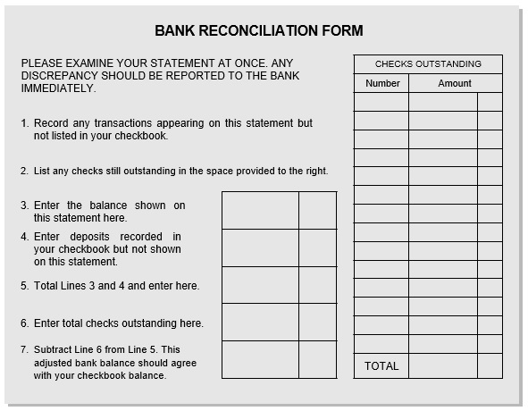 free bank reconciliation template 7