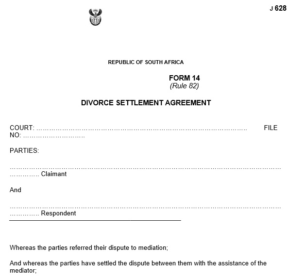 free divorce settlement agreement template 10
