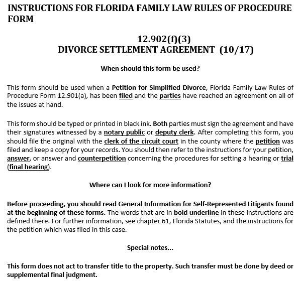 free divorce settlement agreement template 11