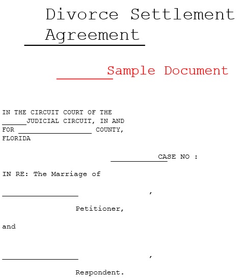 free divorce settlement agreement template 14