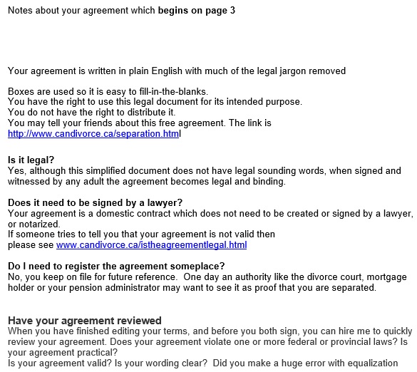 free divorce settlement agreement template 8