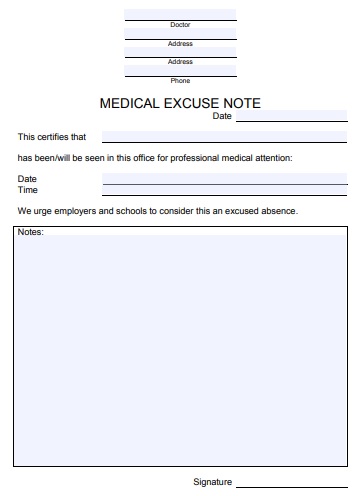 free doctor note template 1