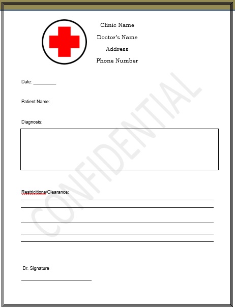 free doctor note template 6