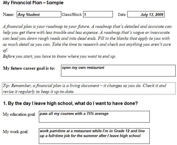 free financial plan template 10