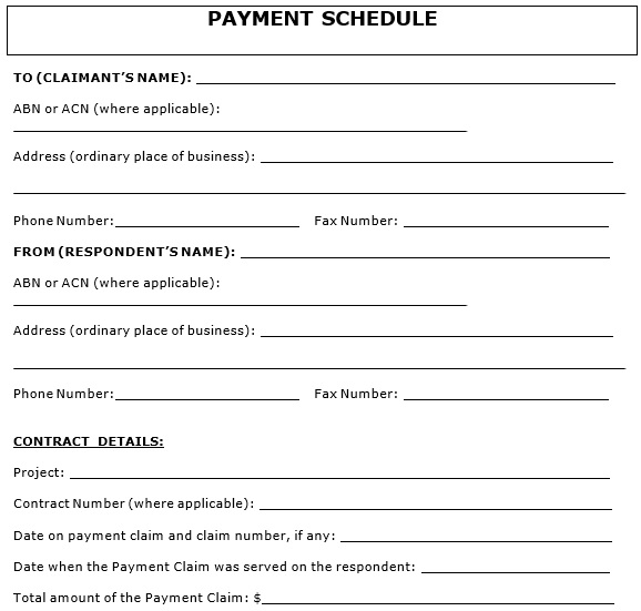 free payment schedule template 8