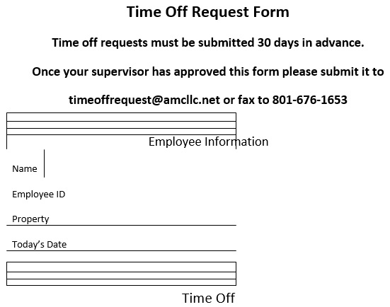 free time off request form 5