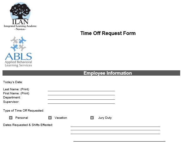 free time off request form 8
