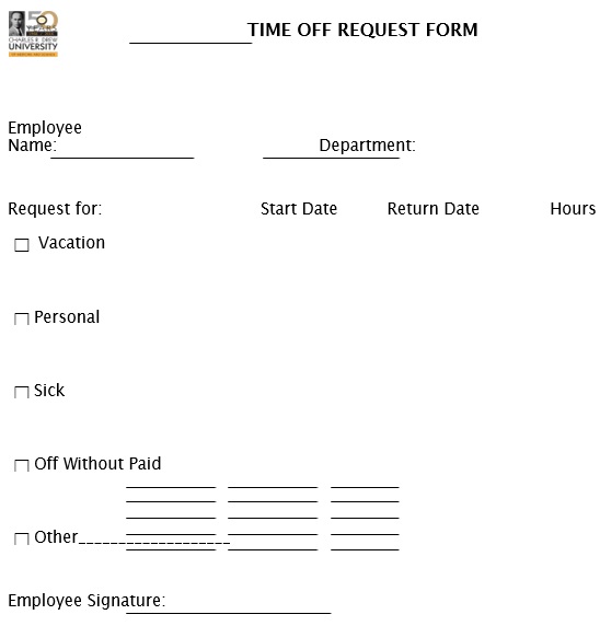 free time off request form