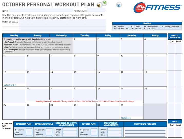 free workout log template 7