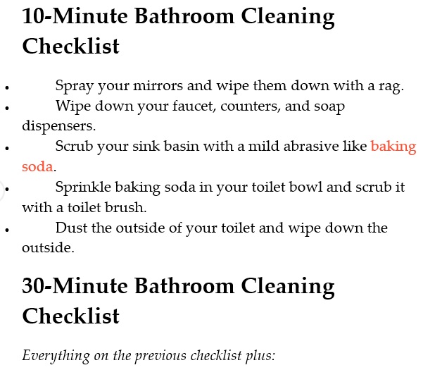 printable bathroom cleaning checklist 1