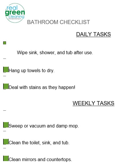 printable bathroom cleaning checklist 10