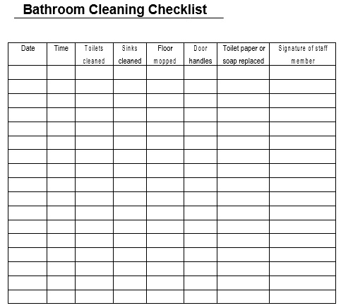 printable bathroom cleaning checklist 17