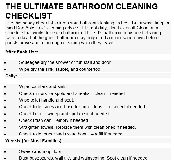 printable bathroom cleaning checklist 2