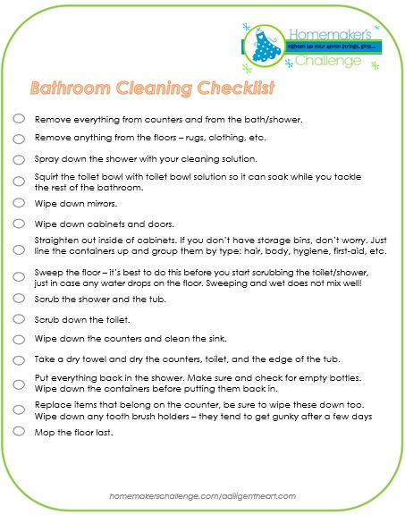 printable bathroom cleaning checklist 7