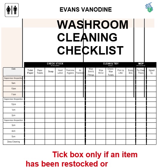 washroom cleaning checklist