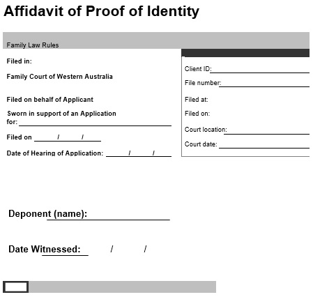 affidavit of proof of identity