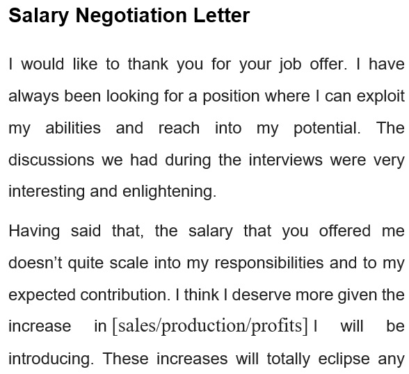 best salary negotiation letter 10