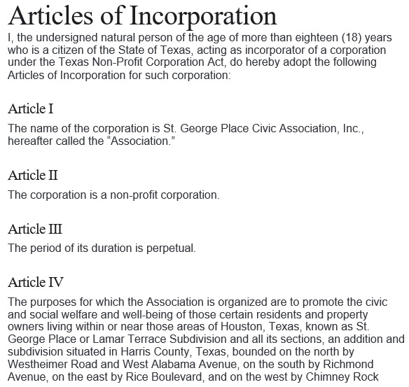 free articles of incorporation template 1