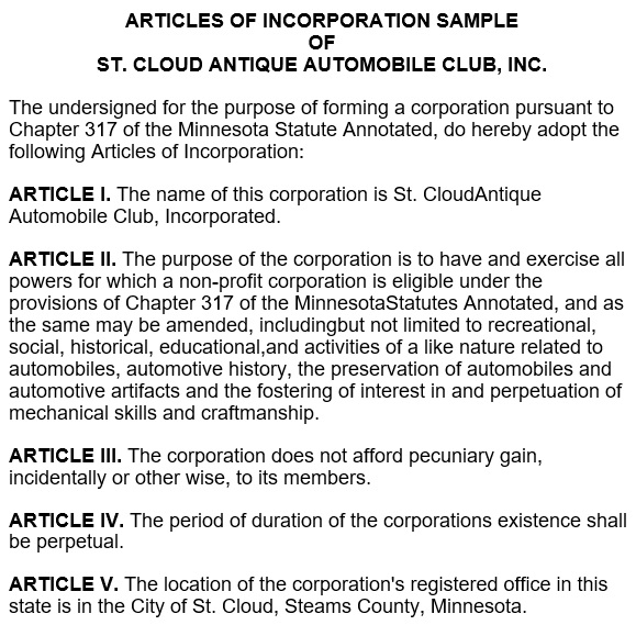 free articles of incorporation template 17