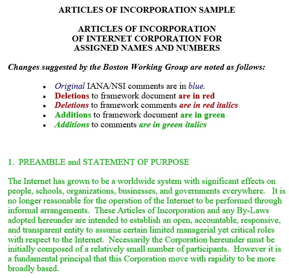 free articles of incorporation template 3