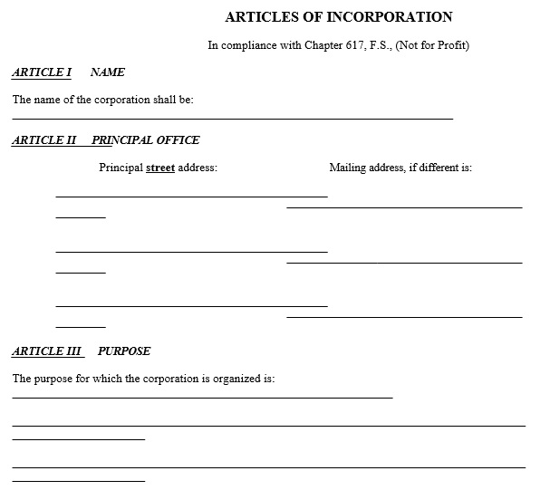 free articles of incorporation template 5