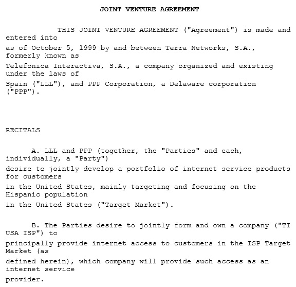 free joint venture agreement template 10