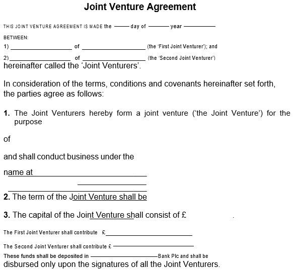 free joint venture agreement template 14