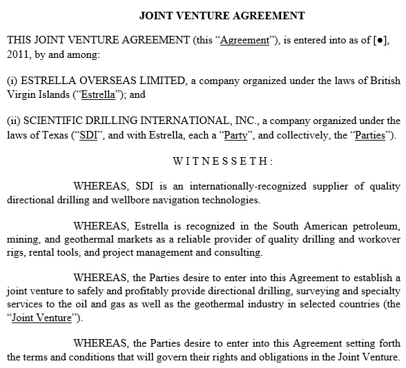 free joint venture agreement template 3