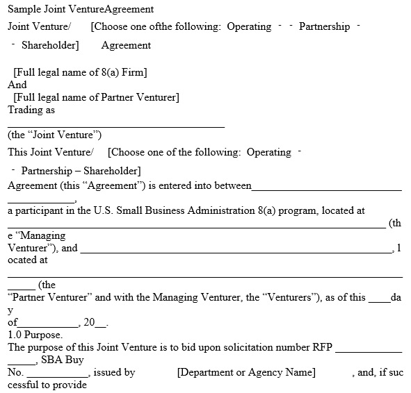 free joint venture agreement template 9