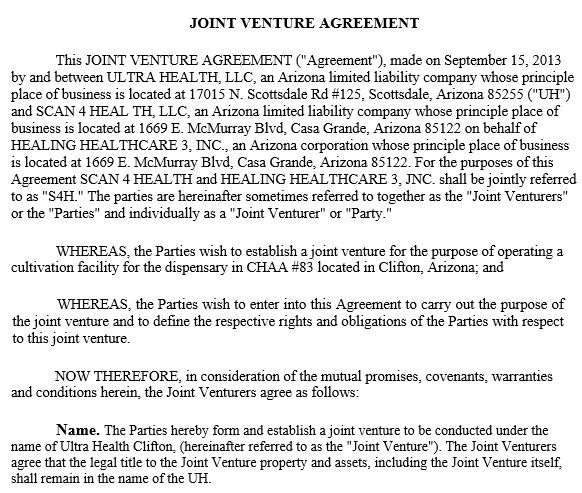 free joint venture agreement template