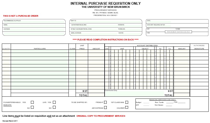 free requisition form template 11