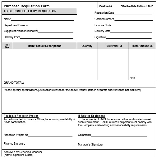 free requisition form template 14