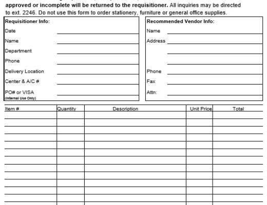 free requisition form template 15