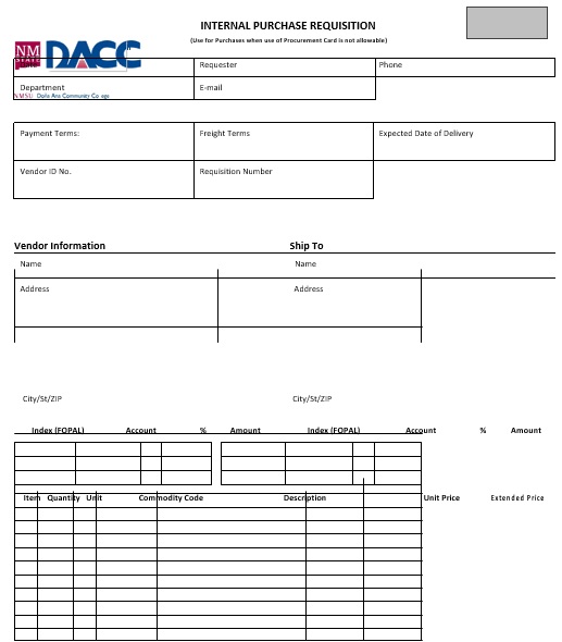 free requisition form template 8