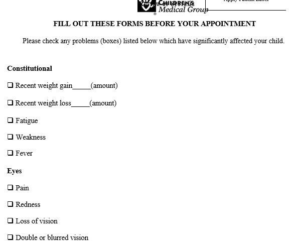 free review of systems template 10