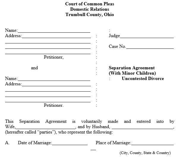 free separation agreement template 11