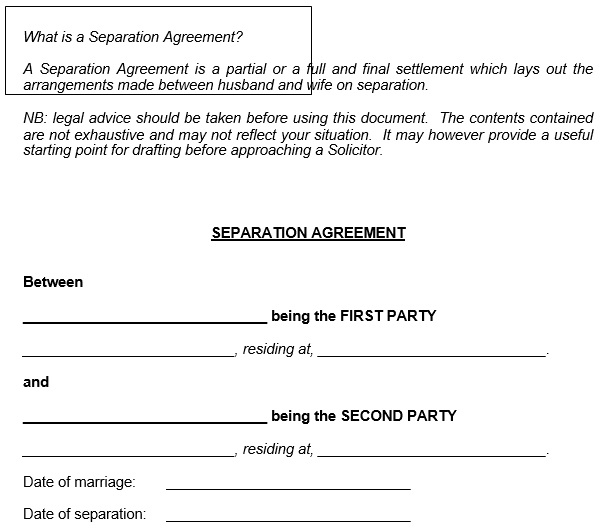 free separation agreement template 12