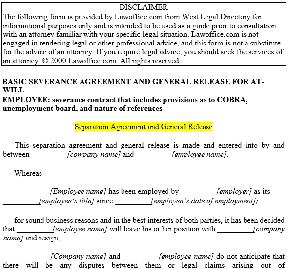free separation agreement template 3